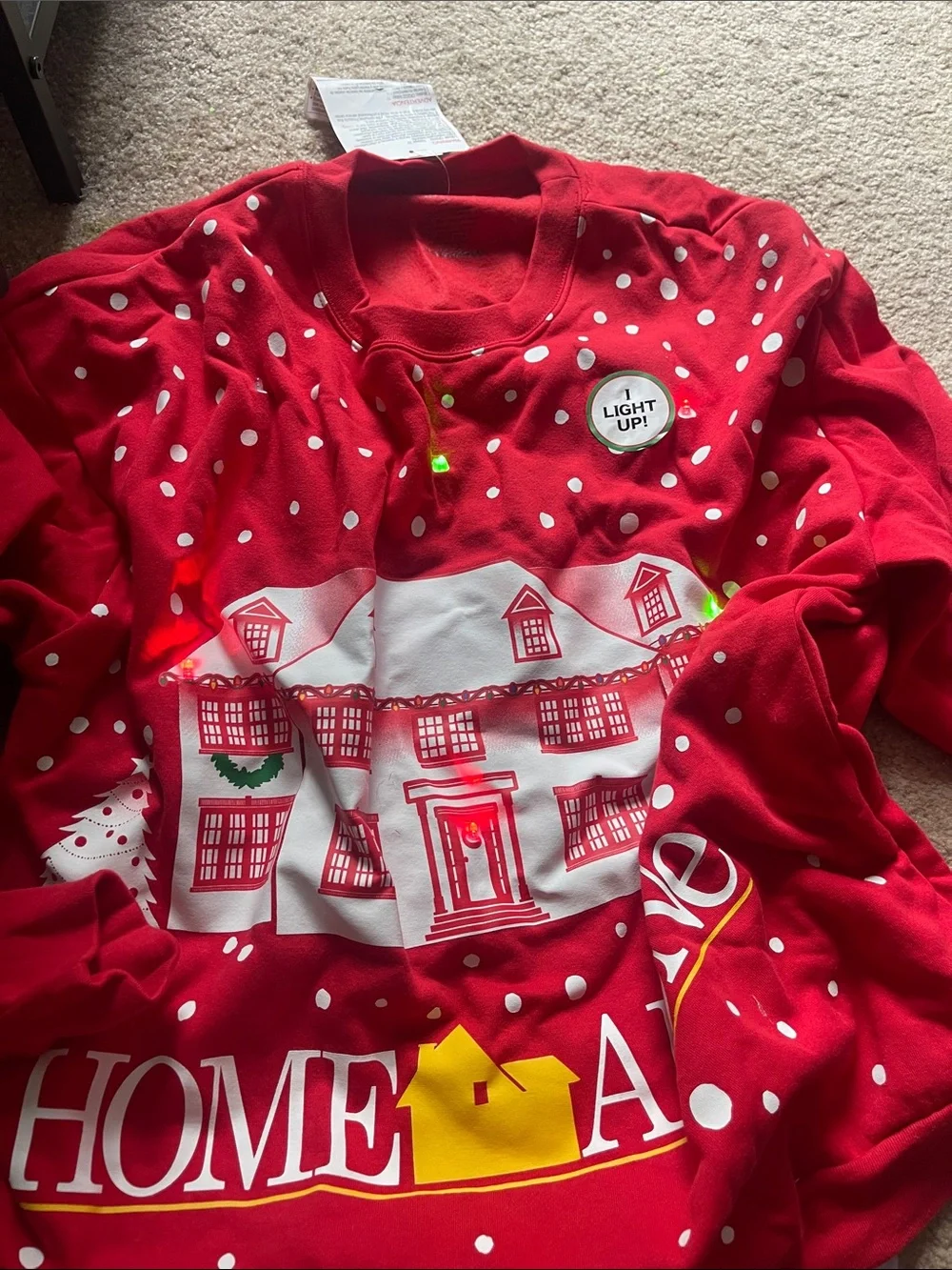 Home alone light up sweatshirt